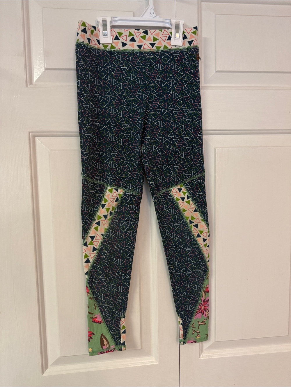 Matilda Jane Navy Geometric Leggings with Pink, Green & Cream Accents